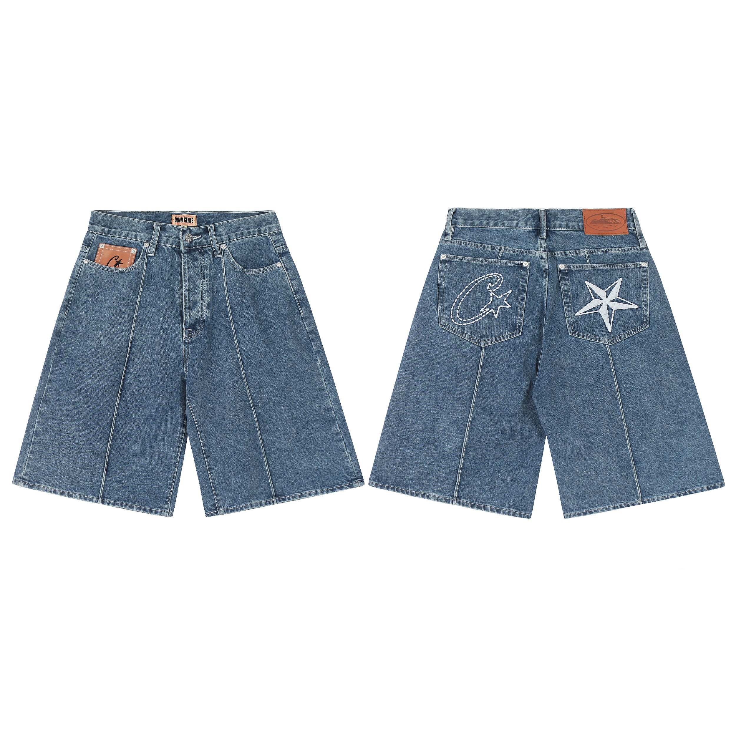 Corteiz C Star Jeans Shorts - Blue